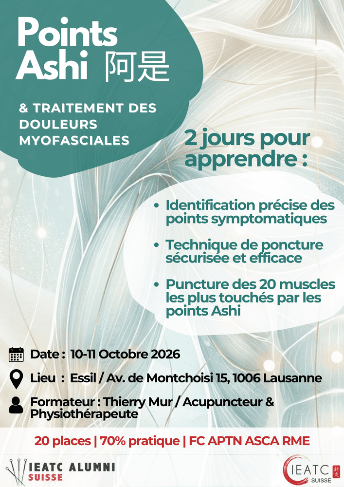 Affiche de présentation de la formation complémentaire ASHI du 10 et 11 octobre à LAUSANNE